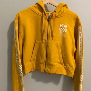 Mustard yellow vans zip up hoodie